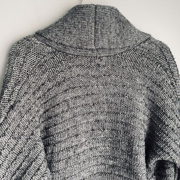 NEW Wool Alpaca Cardigan Sweater Express Small Gray Knit Shawl Collar Chunky - Picture 13 of 16